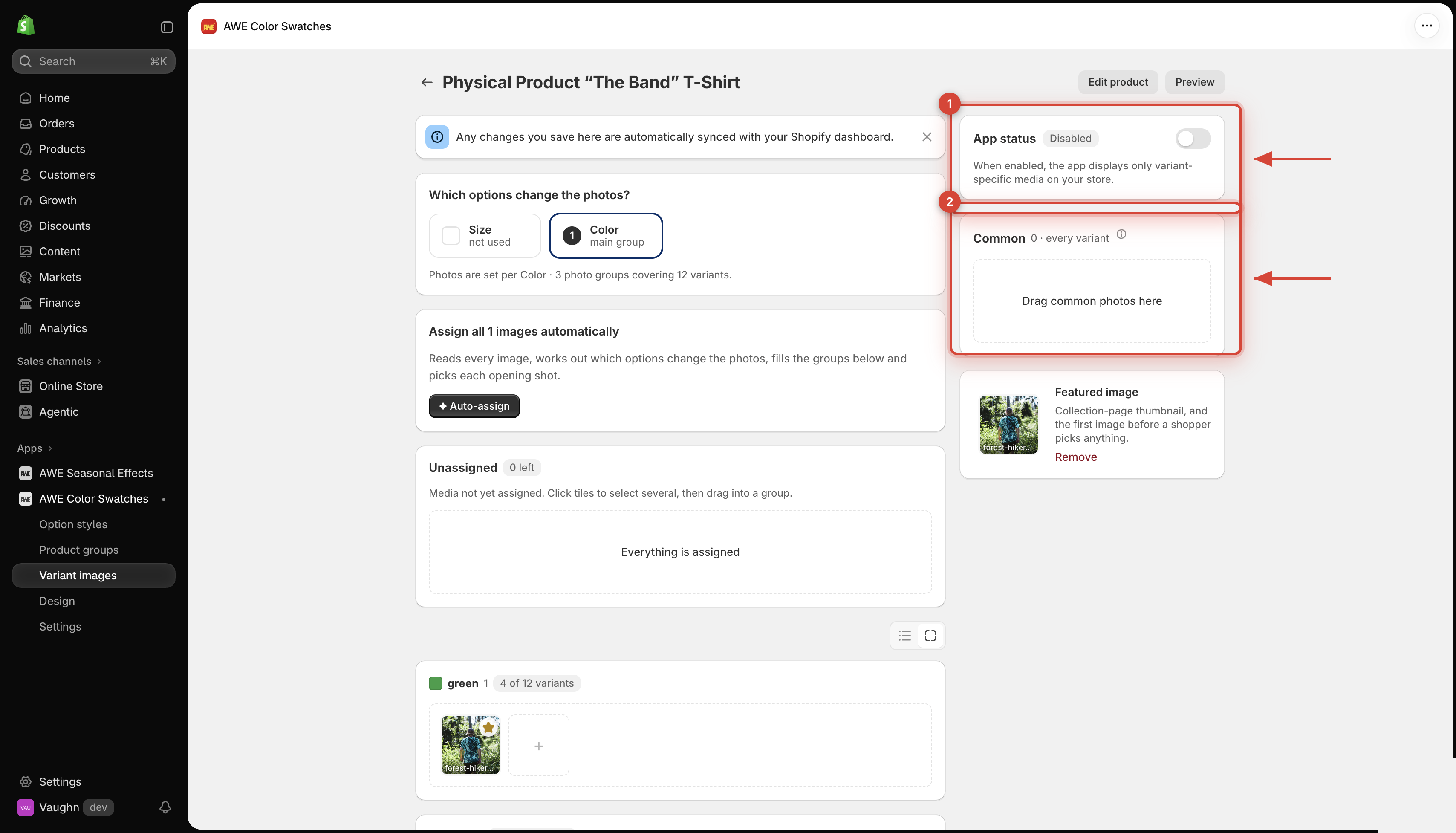 App status switch and Common photos