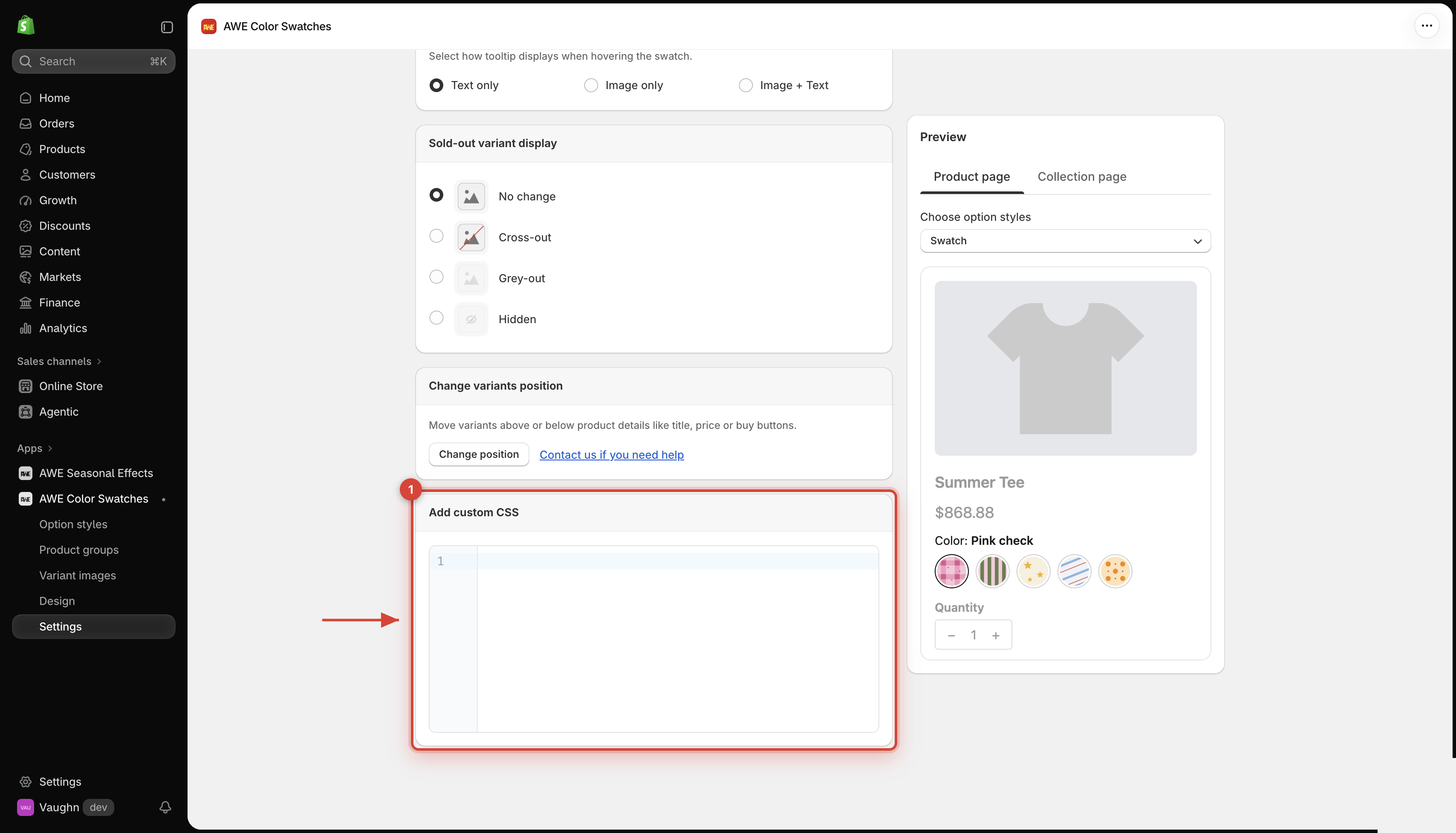 Add custom CSS
